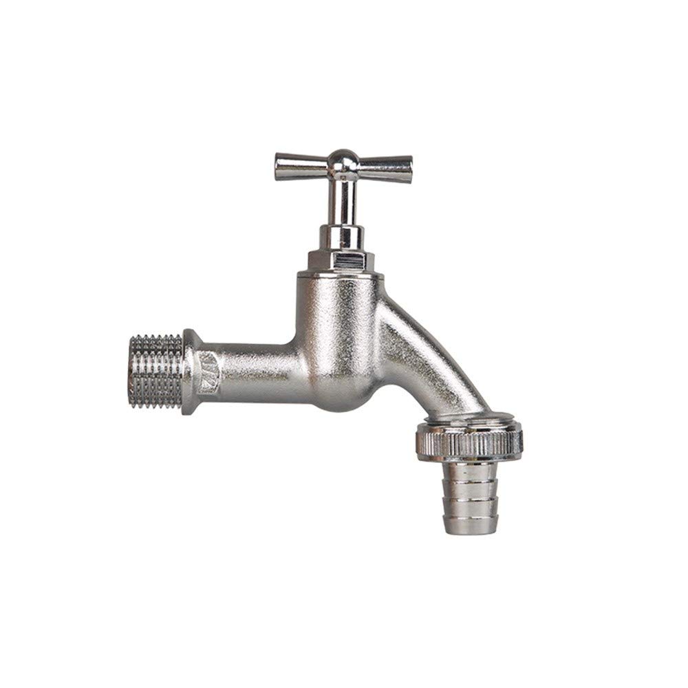 Easikc Modern Elegant Wall Mounted Kitchen Faucet - Outdoor Patio Garden Sink Faucet in Silver & Copper - Single Cold Water Tap for Mop Pool & Washing Machine - G1/2 Inch Waterfall Nozzle | Perfect for Backyard, RV & Utility Sink Installations