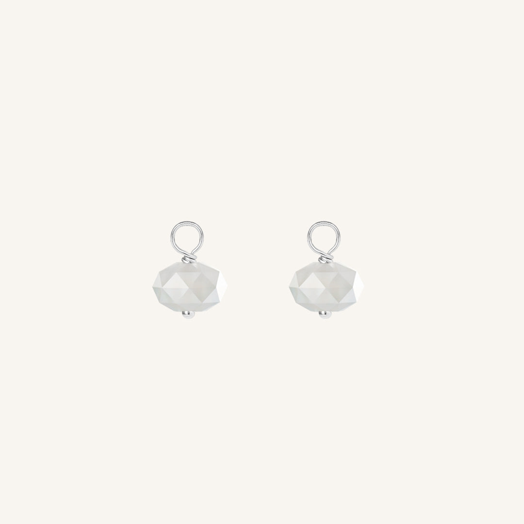 Opulent White Moonstone Hoop Earrings - Set of 2 Healing Gemstone Jewelry for Women - Perfect for Meditation, Yoga & Spiritual Healing