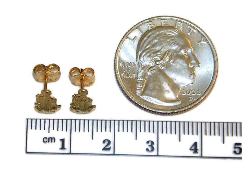 14K Yellow Gold Saint Benedict (San Benito) Earrings - Religious Jewelry for Women - Perfect for Church, Weddings & Daily Wear