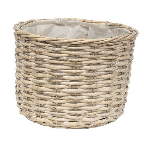 3-Pack Graywashed Willow Planter Baskets - Rustic Decorative Flower Pots for Indoor/Outdoor Plants, Home & Garden Decor - Perfect for Patio, Balcony, and Farmhouse Style Decorating