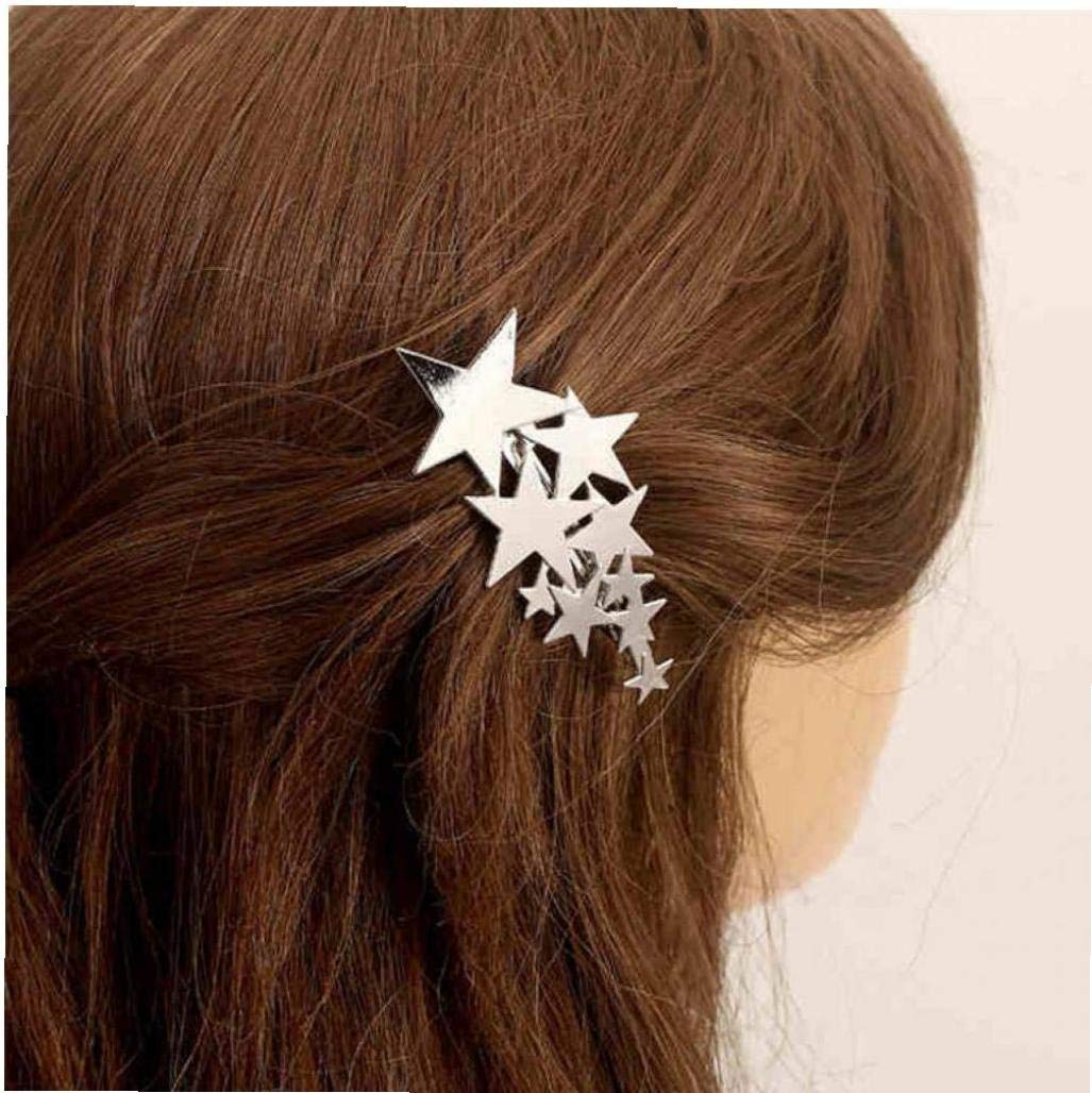 1pc Silver Alloy Star Hair Clip for Women - Cute Hairpin Hair Ornament Jewelry for Party, Wedding, Cosplay & Everyday Styling