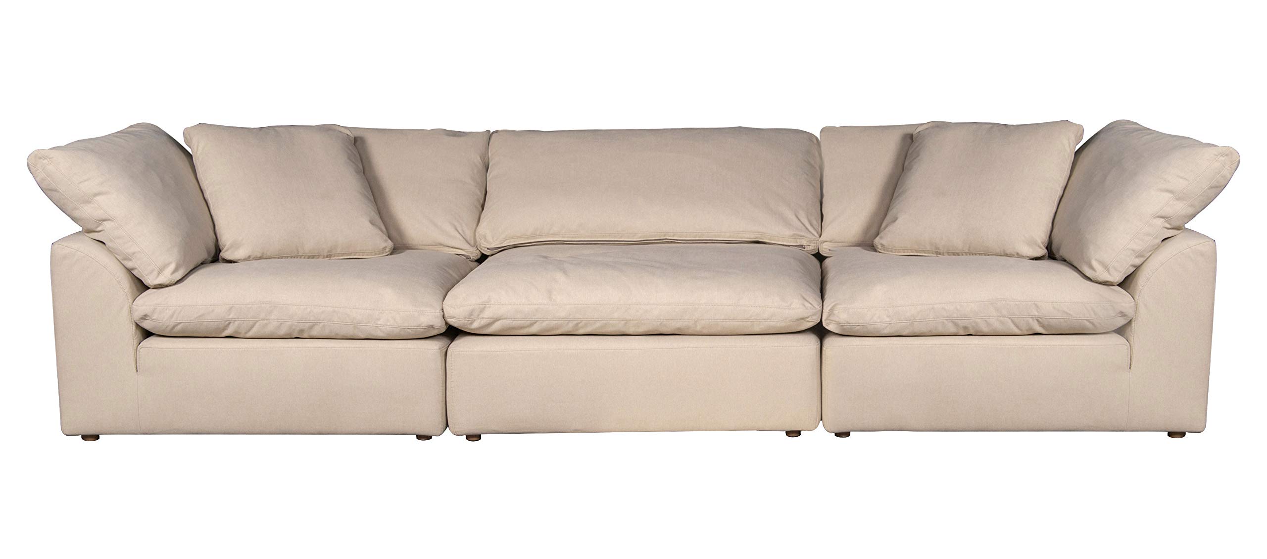 Configurable Tan Cloud Puff Sectional Sofa by Sunset Trading - Soft Modular Couch for Living Room, Lounge & Family Room Comfort