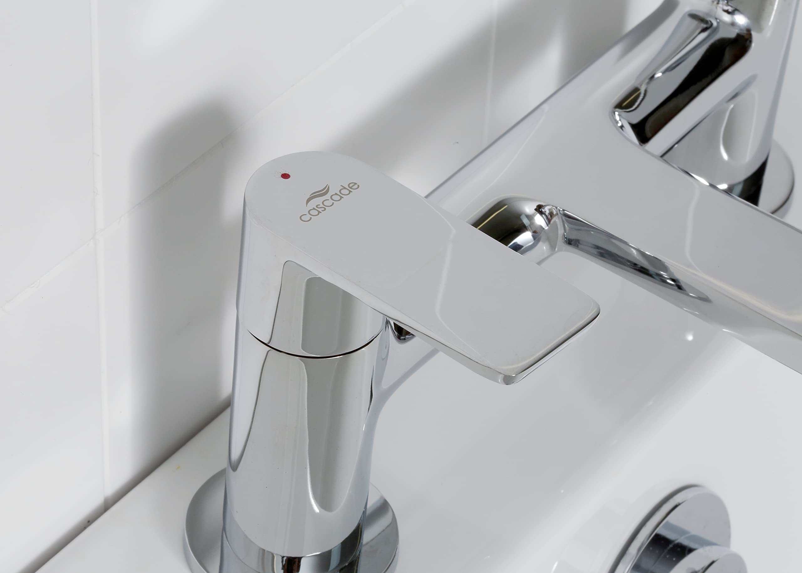 Cascade 008.26.3 Chrome Trapeze Bath Filler - Modern Bathroom Faucet for Bathtub, Shower, and Spa Installation