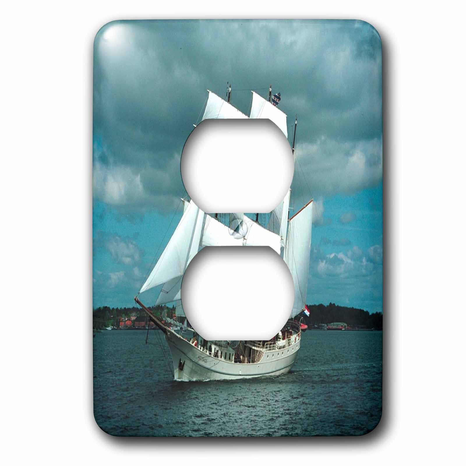 3D Rose Vintage Whaling Ship Outlet Cover - Decorative Electrical Wall Plate for Home, Office & Nautical Theme Decor