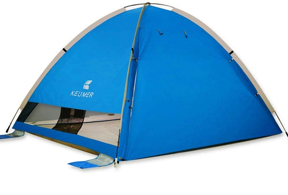 LIUXR Automatic Pop Up Camping Tent - Waterproof Dome Tent for Outdoor Adventures, Beach, Hiking, Travel & Fishing - Portable Sun Shelter for Camping, Hunting & Picnics (Blue) - Perfect for Family Outings & Backpacking Trips