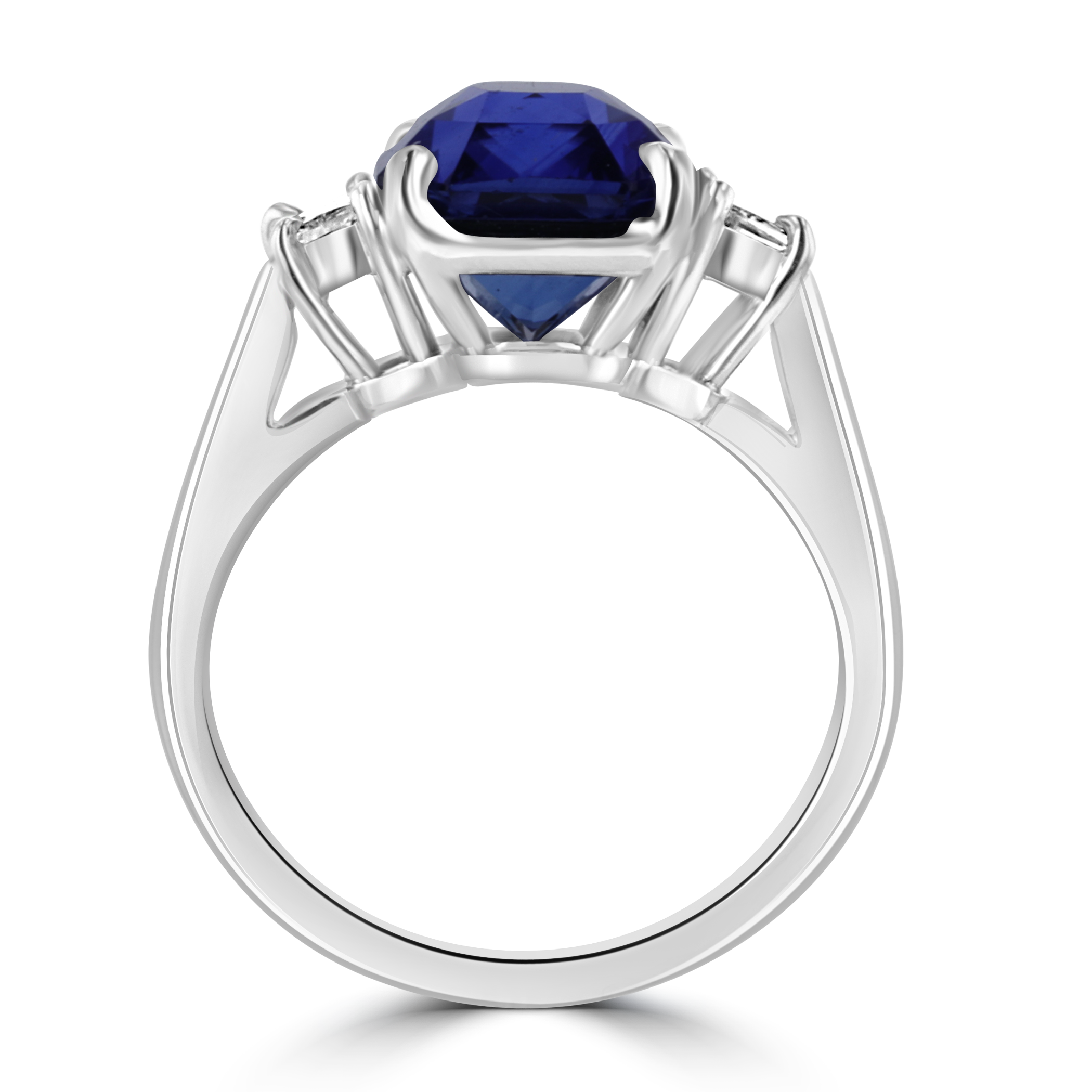 18KT Gold 6.50 CTW Sapphire & 0.55 CTW Diamond Engagement Ring for Women - Perfect for Weddings, Anniversaries and Special Occasions