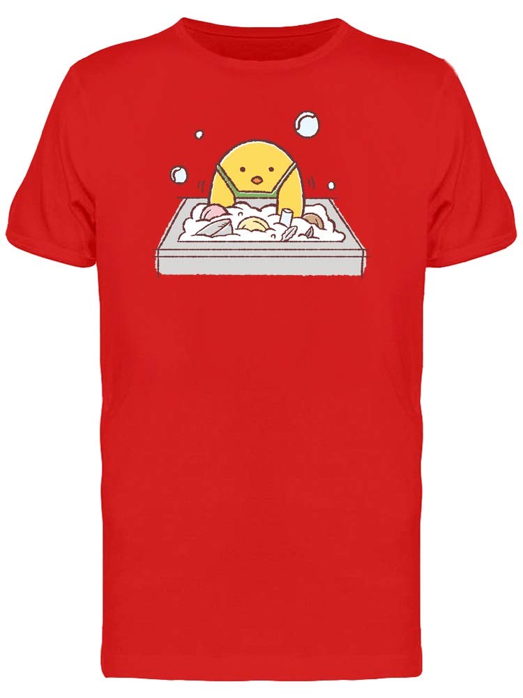 Smartprints Funny Chicken Washing Dishes T-Shirt for Men - Comfortable Cotton Graphic Tee for Casual Wear, Gifts & Humor Lovers