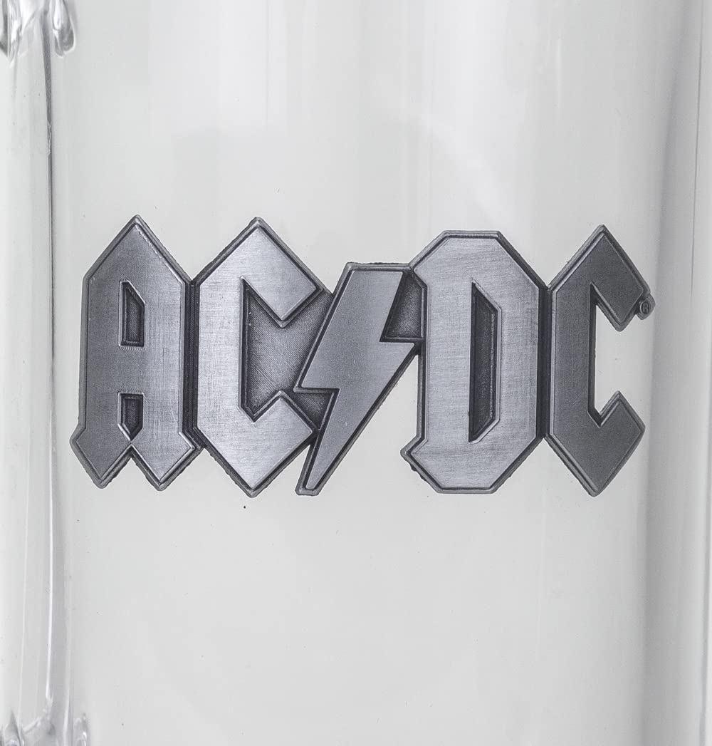 AMBROSIANA 500ml Beer Mug with AC/DC Logo - Perfect for Rock Music Fans, Parties, and Home Bar Decor