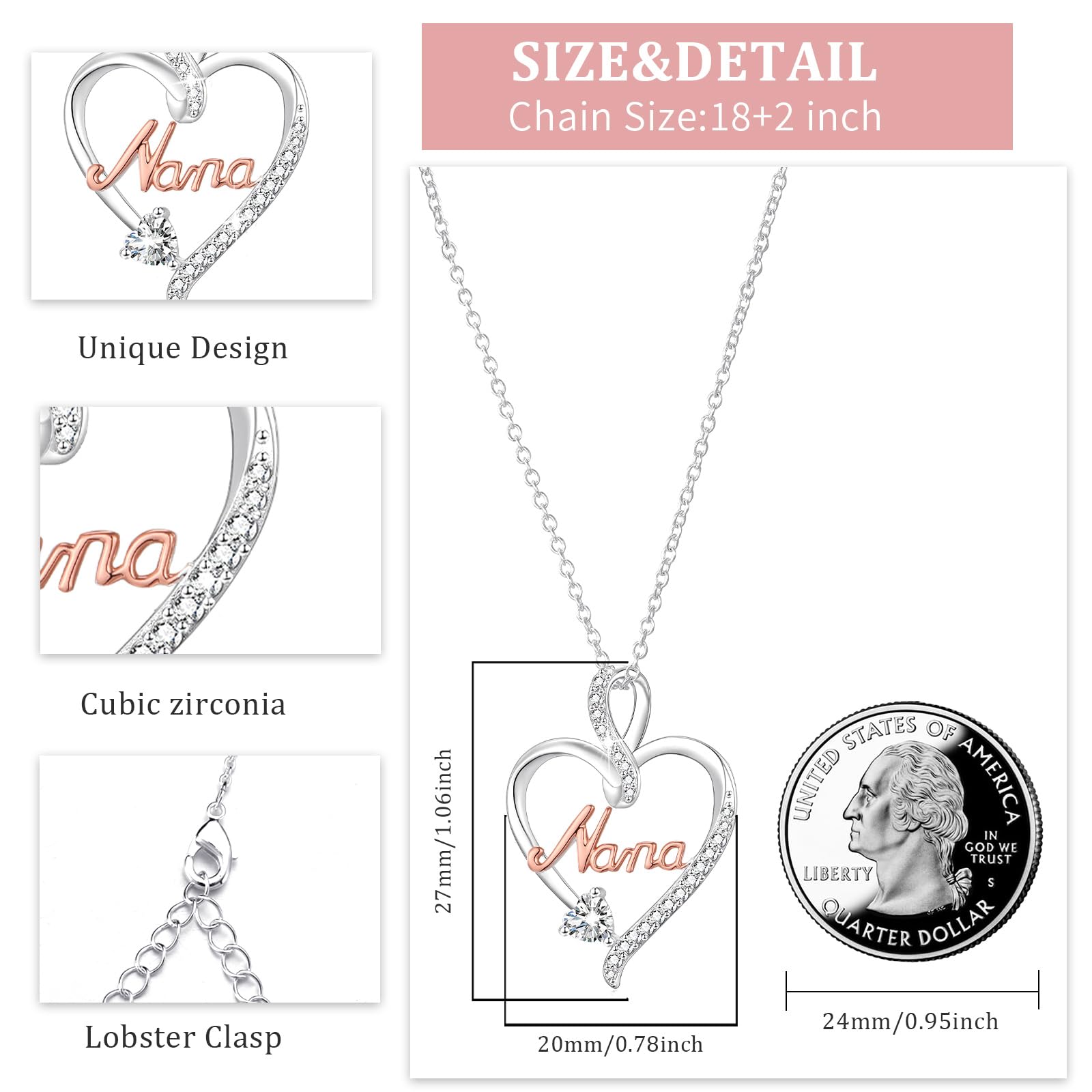 Heart Infinity Pendant Necklace for Women - Elegant Jewelry Gift for Mom, Daughter, Grandma, Wife, Girlfriend - Perfect for Birthday, Mother's Day, Graduation, Valentine's Day - Romantic & Sentimental Keepsake for Special Occasions