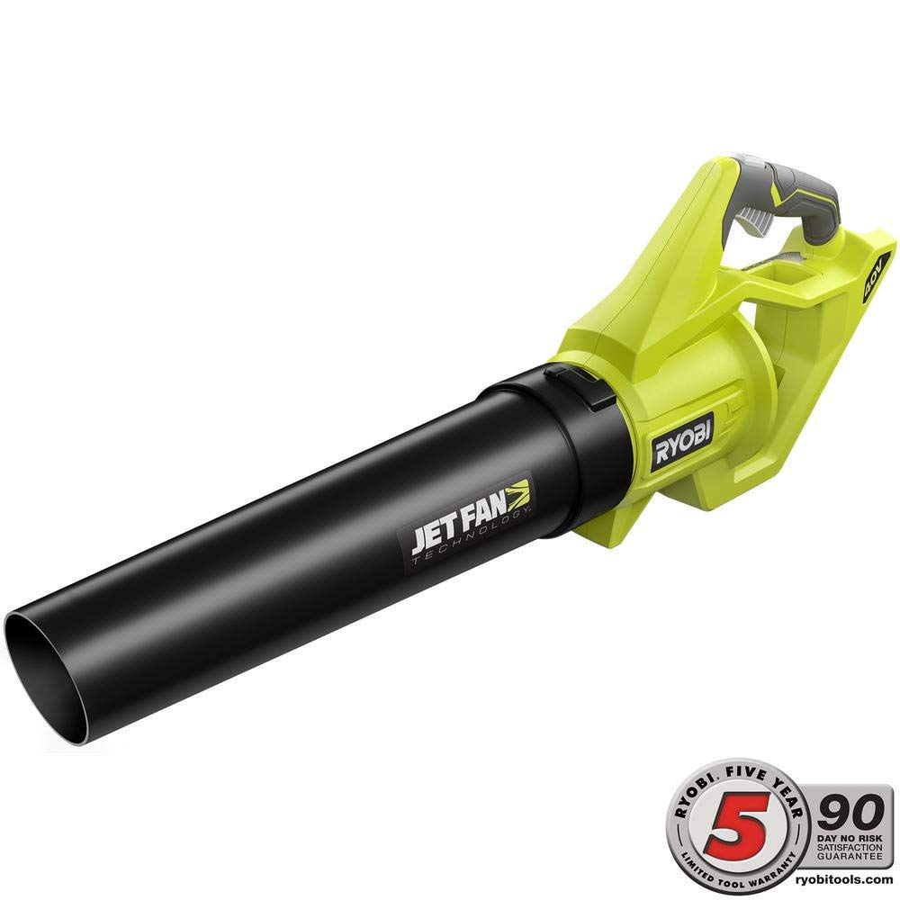 Ryobi RY40406BTL 40V Cordless Leaf Blower - 110 MPH, 500 CFM, Battery & Charger Not Included (Renewed) - Perfect for Yard Cleanup, Driveway Clearing & Outdoor Maintenance