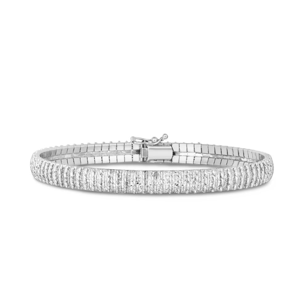 14K Gold Diamond Tennis Bracelet for Women - Elegant & Flexible Stackable Bangle - Perfect for Weddings, Anniversaries & Everyday Luxury Wear