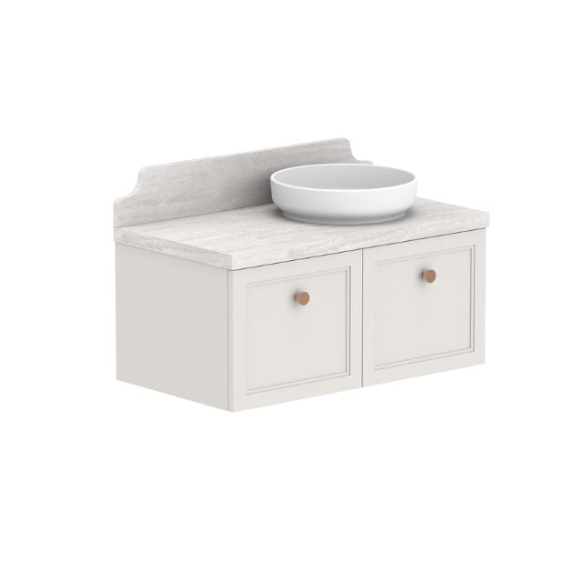 ADP Mabel Wall Mounted Vanity with Durasein Countertop - Modern Bathroom Sink Cabinet for Small Spaces & Powder Rooms