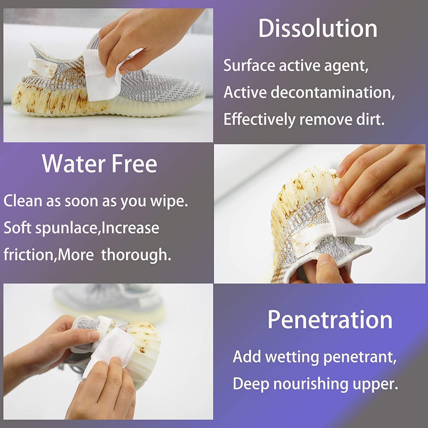 LIRABS 80-Pack Shoe Cleaning Wipes for Sneakers, Shoes & Footwear | Quick & Easy Instant Cleaner | Perfect for Gym, Travel, Sports & Everyday Use
