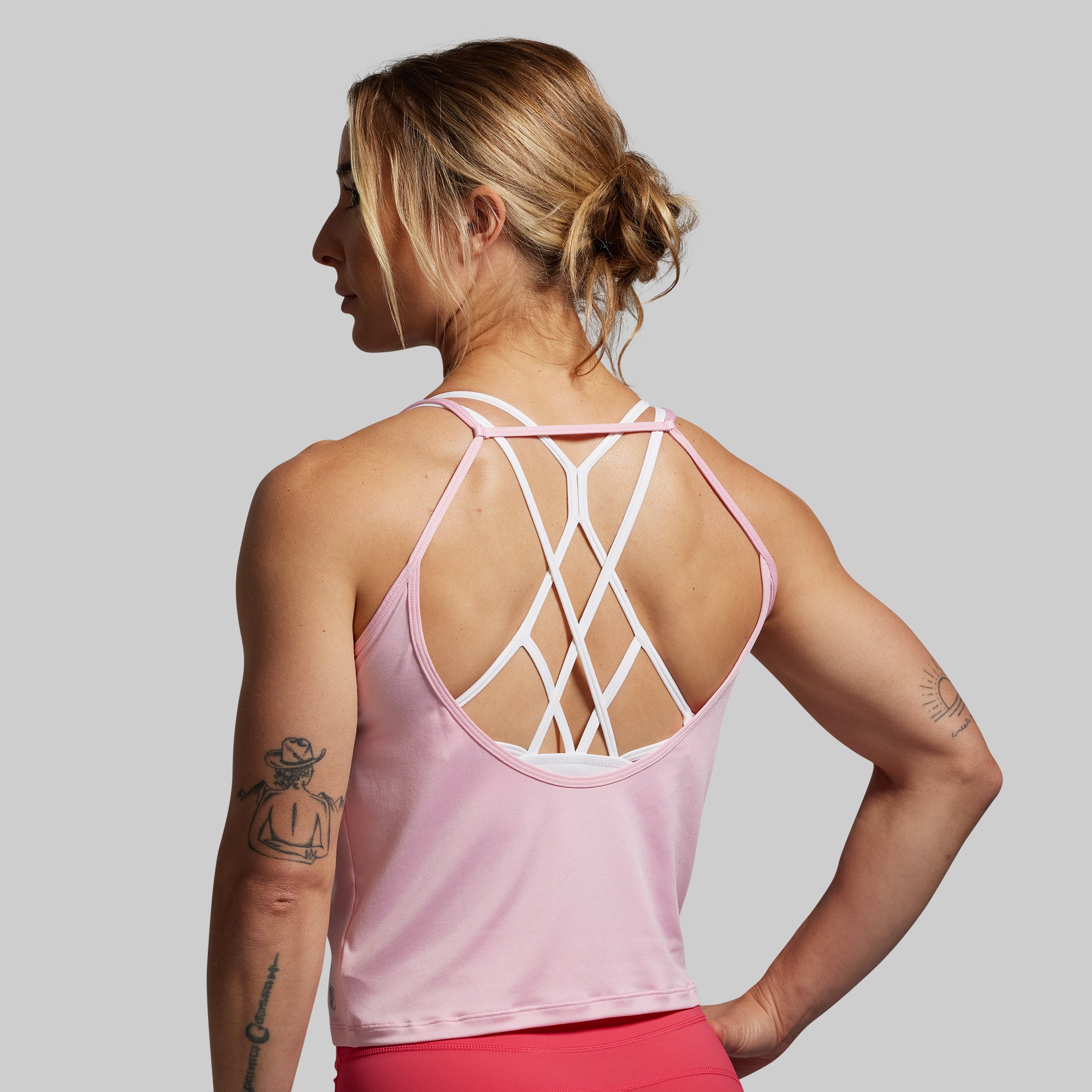 Parfait Half Moon Tank 2.0 - Women's Yoga Sports Bra Top for Workout, Running & Gym - Comfortable Seamless Activewear for Fitness & Lounge