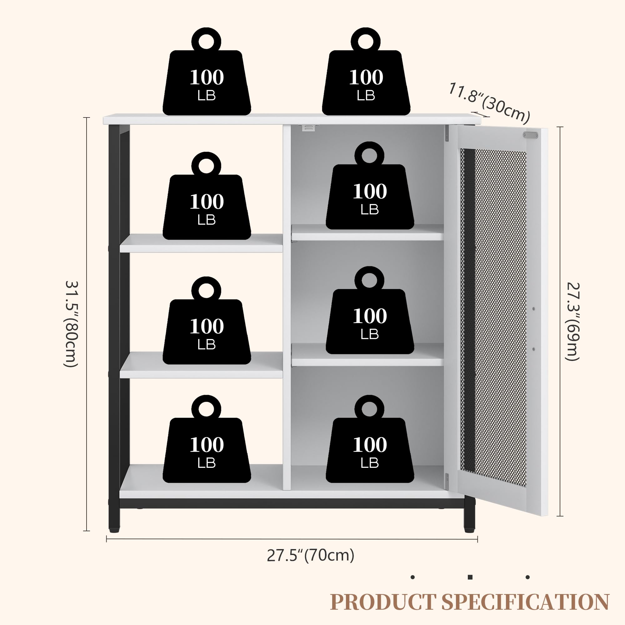 Mini Coffee Bar Cabinet with Storage - 27.5