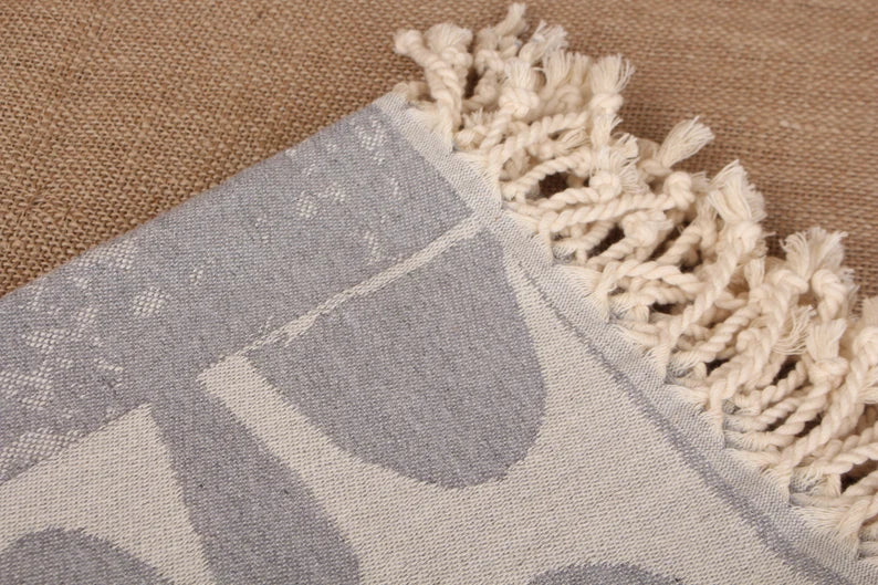 Premium Gray Turkish Beach Towel - Soft, Absorbent & Quick-Dry for Pool, Sand & Travel - Large 40x80 Inch Oversized Beach Blanket for Sunbathing & Picnics