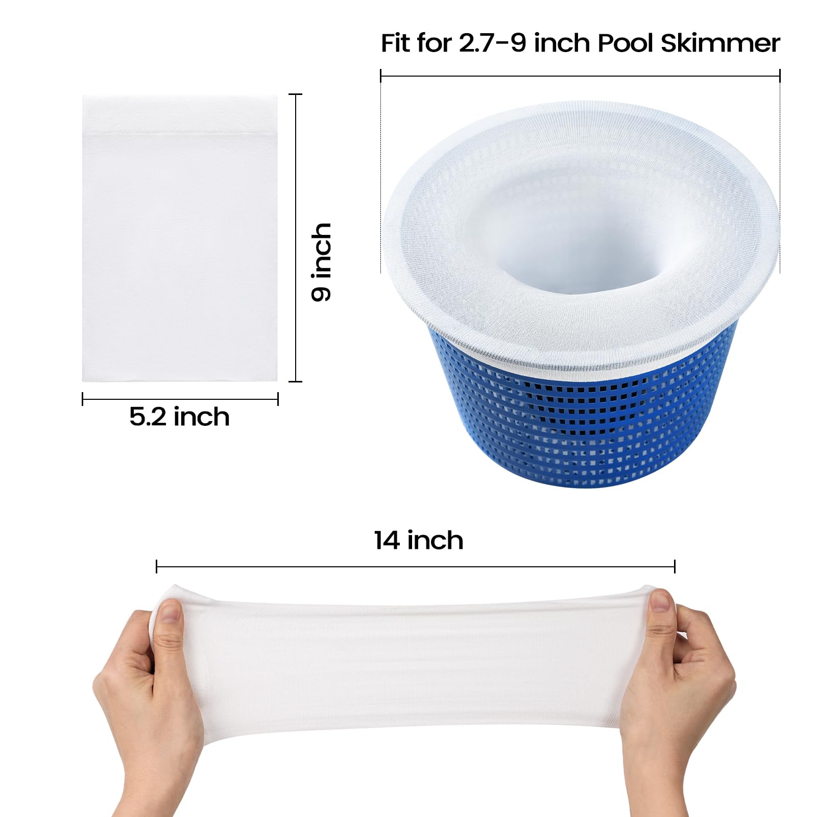 30 Pack Premium Pool Skimmer Socks - Fine Mesh Pool Filter Socks for Skimmer Basket | Effectively Traps Leaves, Pollen & Small Debris | Compatible with Inground & Above Ground Pools | Perfect for Backyard, Vacation Homes & Community Pools