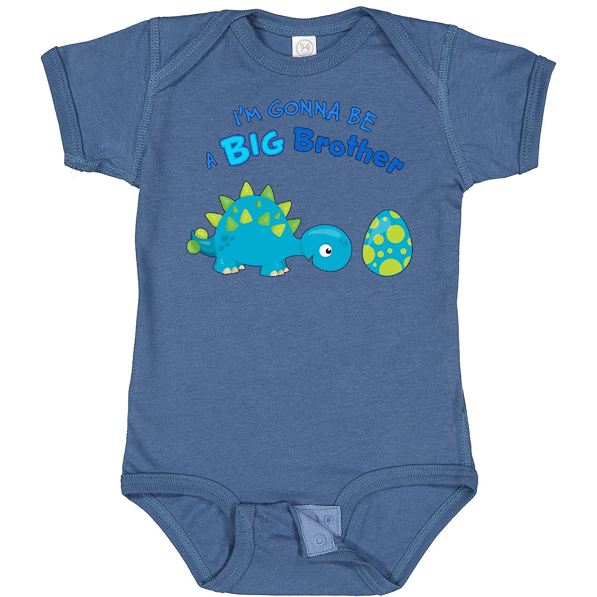 Inktastic Happy Dinosaur Future Big Brother Baby Bodysuit - Cute Dino Print Outfit for Newborns & Toddlers - Perfect for Sibling Announcements, Baby Showers & Family Photos