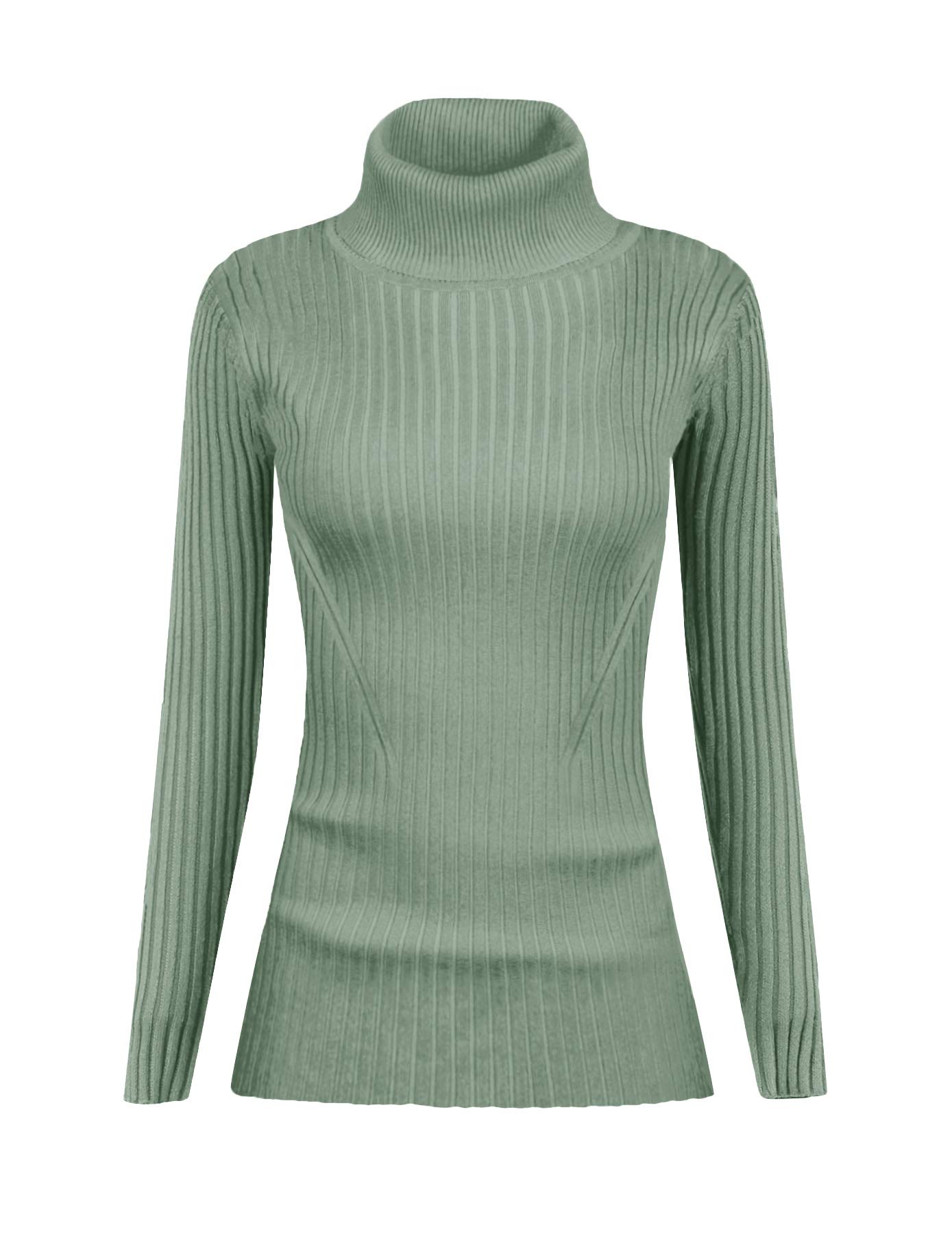 V28 Women's Ribbed Turtleneck Sweater - Cute & Sexy Knitted Warm Fitted Pullover for Fall Winter Fashion, Office Wear & Casual Outfits