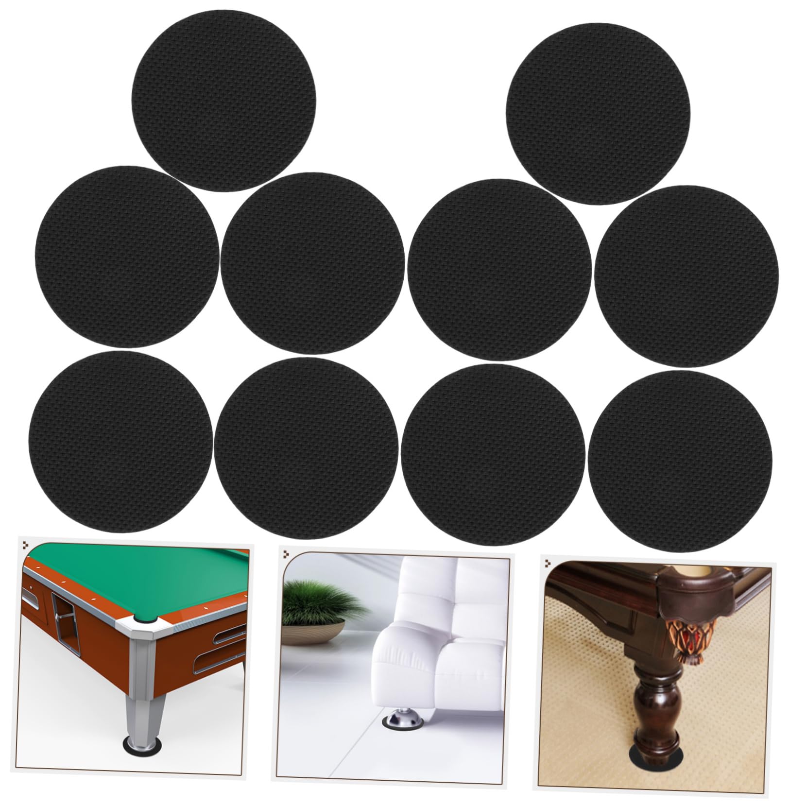 BESPORTBLE 10 Pack Adjustable Furniture Leg Pads - Heavy Duty Table Foot Levelers, Desk Leg Leveling Mats for Stability & Floor Protection - Perfect for Office Desks, Dining Tables, and Uneven Floors