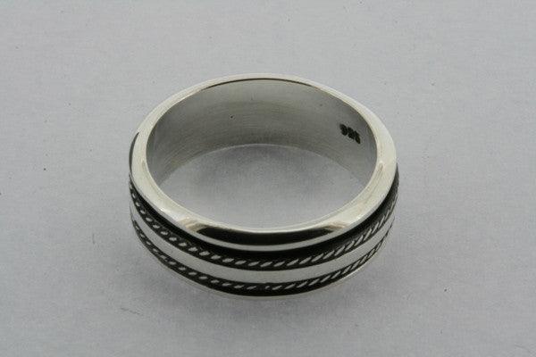 Elegant Double Rope Sterling Silver Spinner Ring for Women - Minimalist Stackable Jewelry for Everyday Wear, Gift Giving & Special Occasions