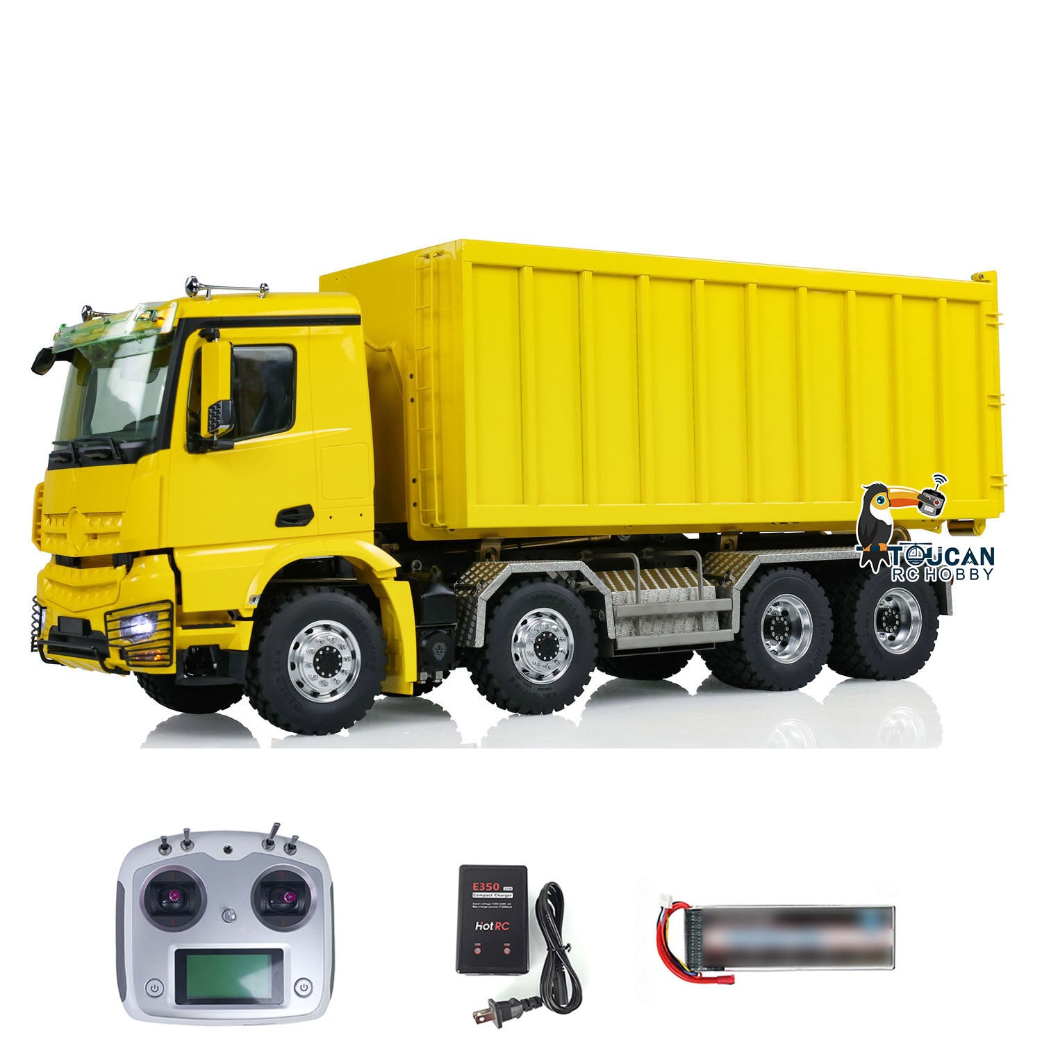 Customized LESU 1/14 Scale 8x8 Hydraulic RC Dump Truck with Remote Control - Metal Waste Bin Roll On/Off Tipper - Realistic Simulation Construction Vehicle for Adults & Kids - Perfect for Construction Site Play, Hobby Collecting and STEM Learning