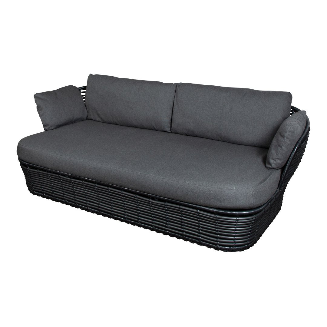 2-Seater Wicker Basket Sofa - Comfortable Rattan Loveseat for Patio, Porch, or Living Room - Perfect for Outdoor and Indoor Relaxation