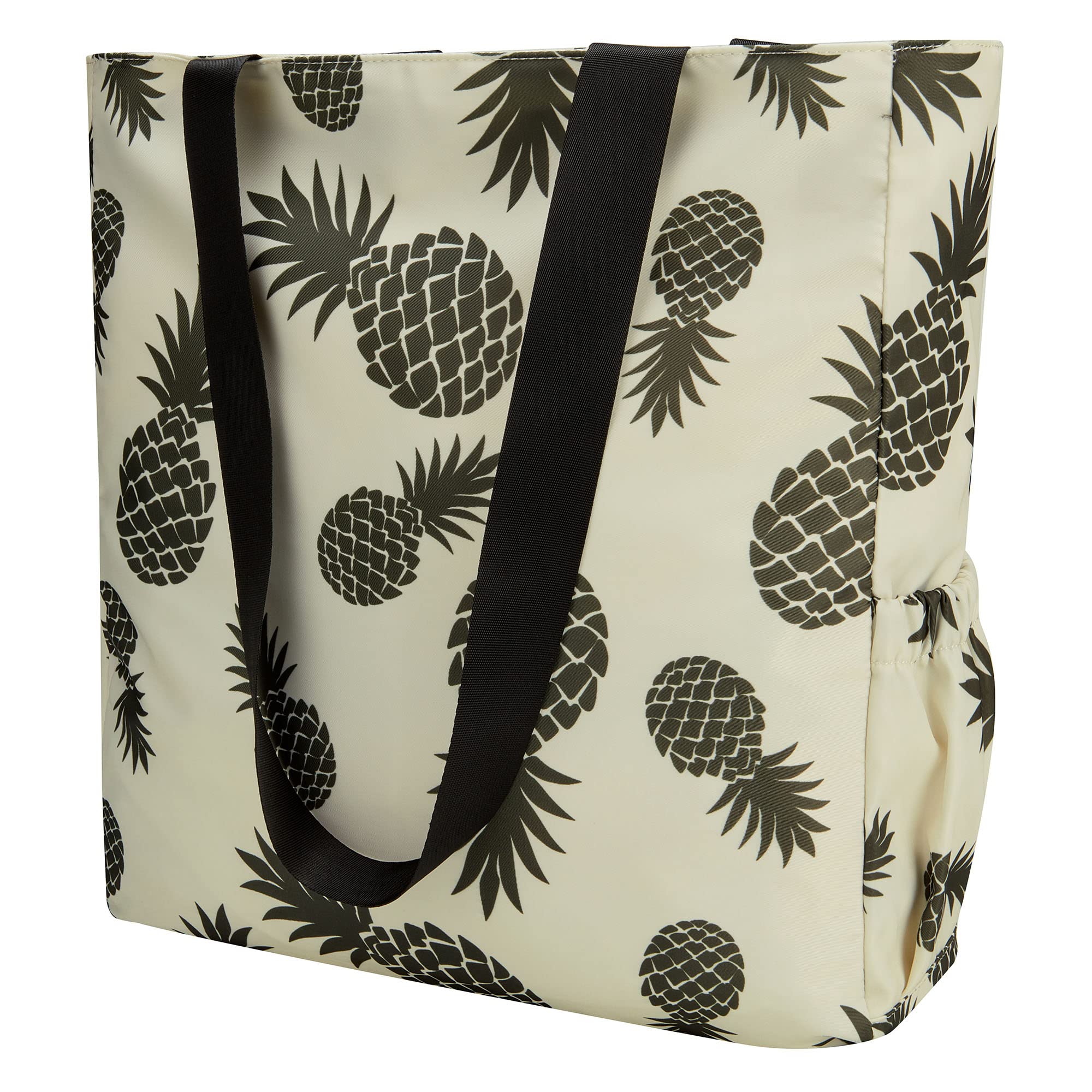 FOCUSSEXY Women's Large Canvas Beach Tote Bag with Zipper - Lightweight Shoulder Bag for Travel, Pool, Yoga & Summer Outings | Perfect for Beach Vacations, Gym Sessions and Casual Day Trips