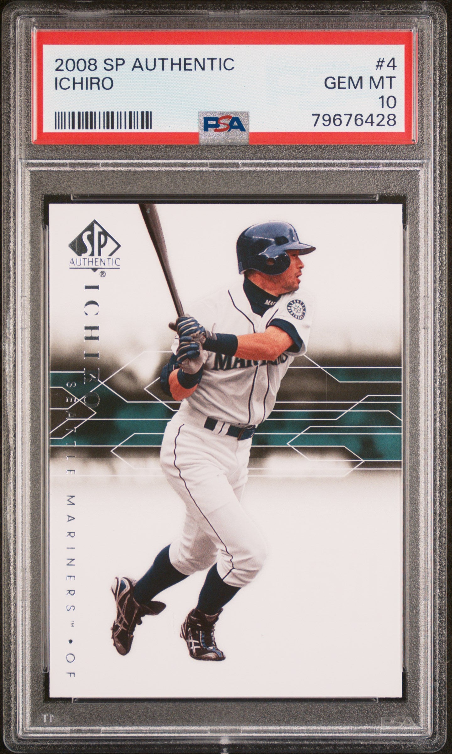 2008 SP Authentic Ichiro Suzuki #4 PSA 10 Gem Mint Baseball Card - Perfect for Collectors & Sports Memorabilia Enthusiasts