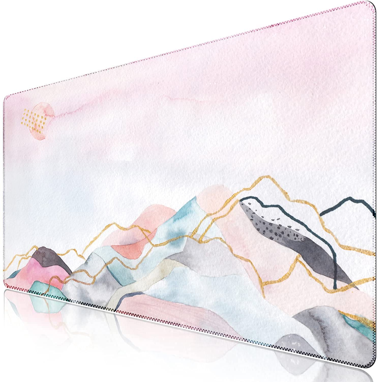 iCasso Large Extended Gaming Mouse Pad - Non-Slip Rubber Base, Stitched Edges, Waterproof Desk Mat for Keyboard & Mouse - Perfect for Office, Home, Gaming & Workstations (Landscape Design)