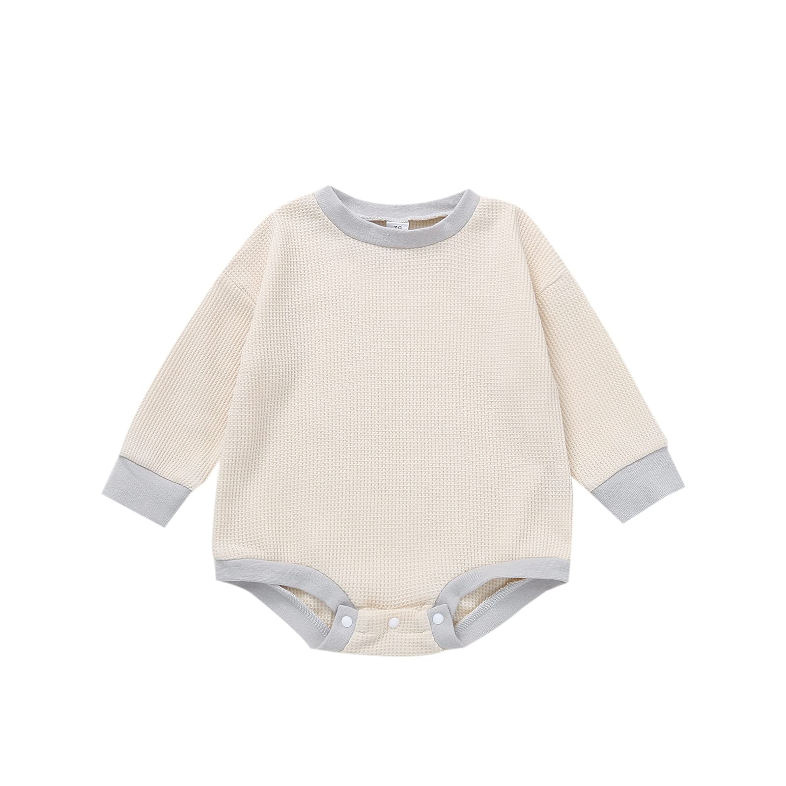 Douhoow Baby Romper - Soft Knit Waffle Bodysuit with Long Sleeves for Newborn Boys & Girls | Cozy Autumn & Fall Outfit | Perfect for Playdates, Family Photos & Seasonal Comfort