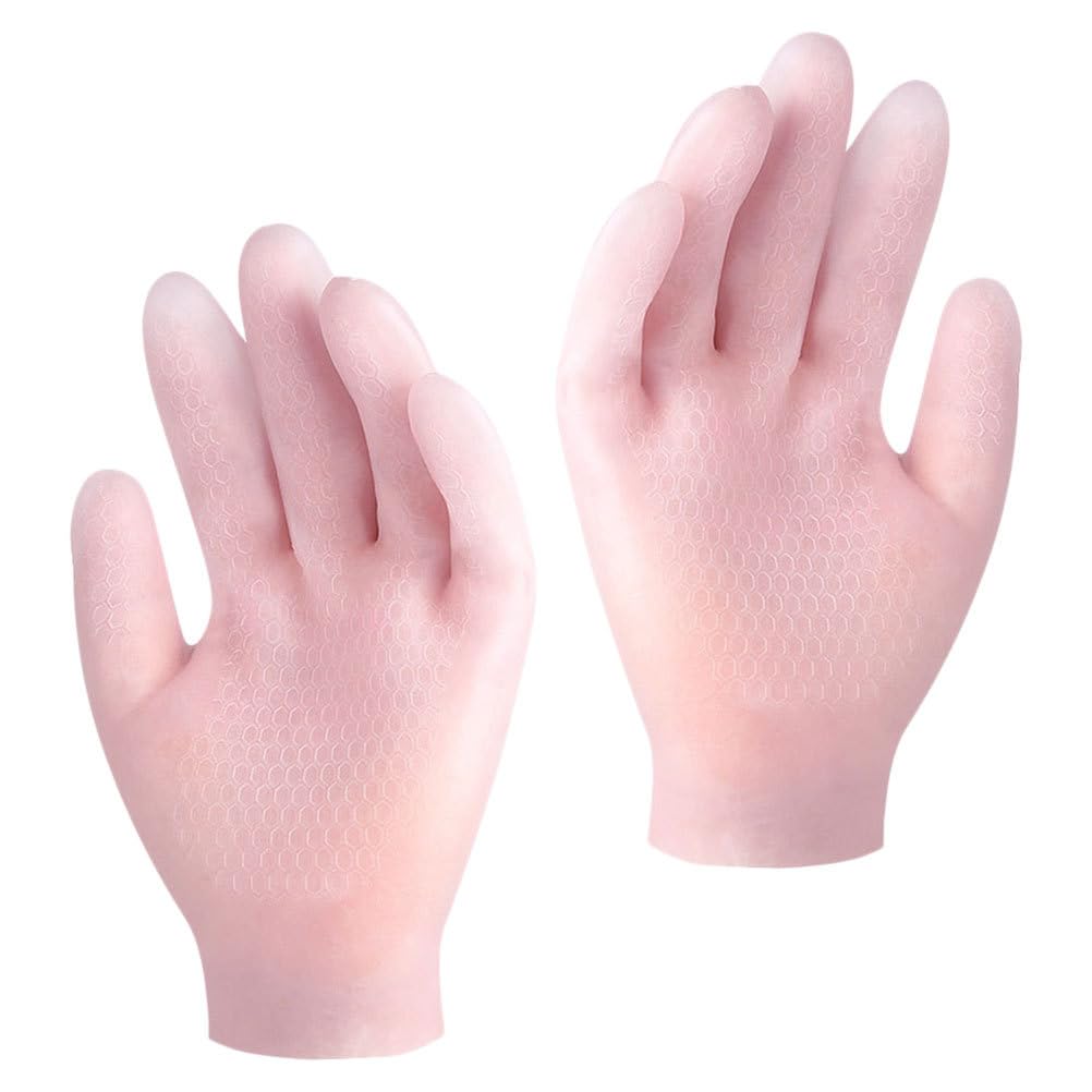 Beavorty 1 Pair Moisturizing Gloves & Hydrating Socks Set - Silicone Hand & Foot Care for Dry Skin, Cracked Heels & Cuticle Repair - Overnight Deep Moisturizing Treatment for Soft Skin - Perfect for Spa, Nighttime Skincare & Winter Hand Foot Care Routine
