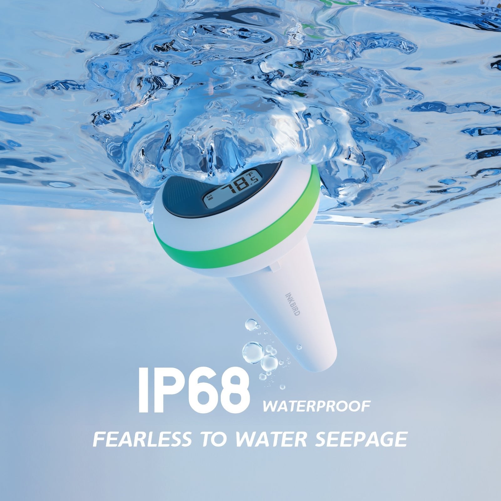 Wireless Pool Thermometer Set IBS P03R - Digital Floating Water Temperature Sensor for Swimming Pools, Spas & Hot Tubs - Perfect for Backyard, Vacation Homes & Pool Maintenance