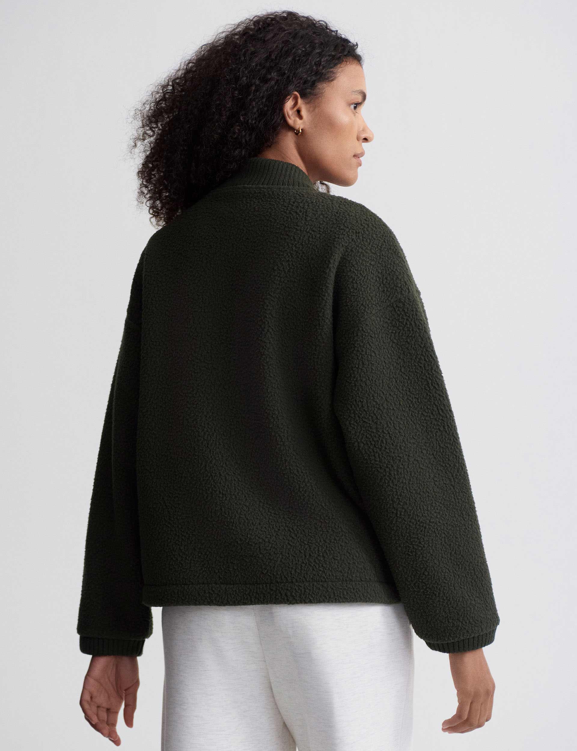Willmont Fleece Jacket with Patch Pockets - Dark Resin Green for Outdoor Hiking & Casual Wear