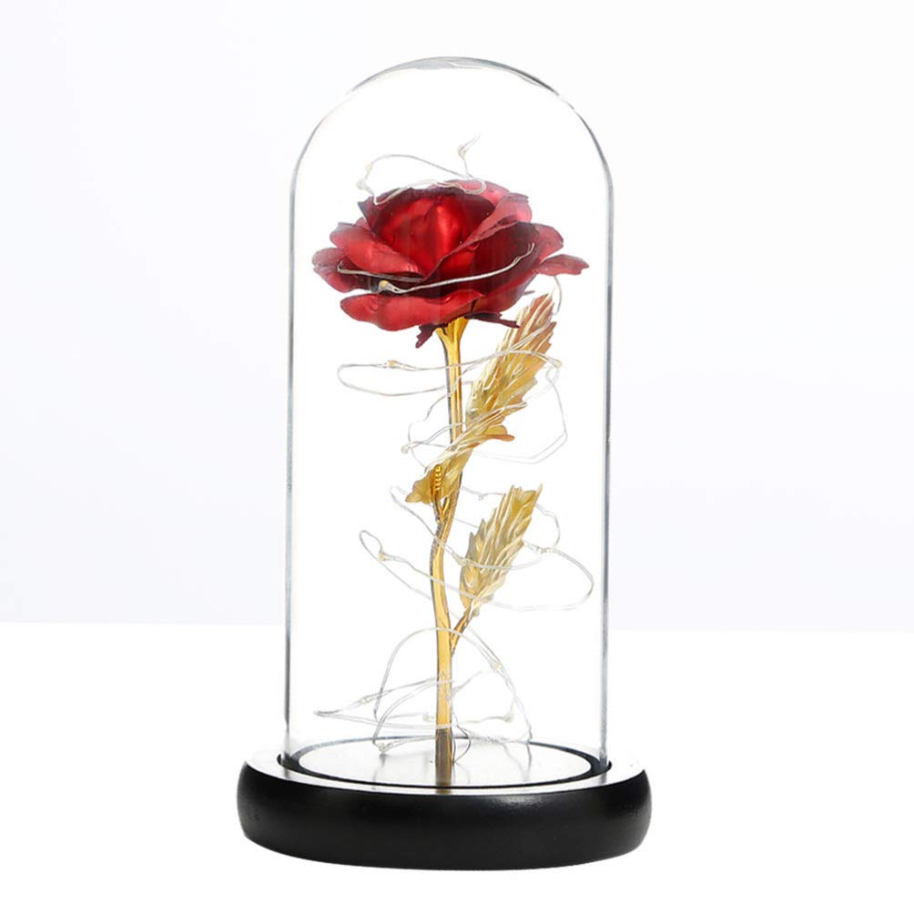 Uonlytech Rose Table Lamp - LED Flower Light for Home Decor, Bedroom, Office Desk, Romantic Party Lighting | Warm White Decorative Lamp for Valentine's Day, Wedding, Anniversary Gifts