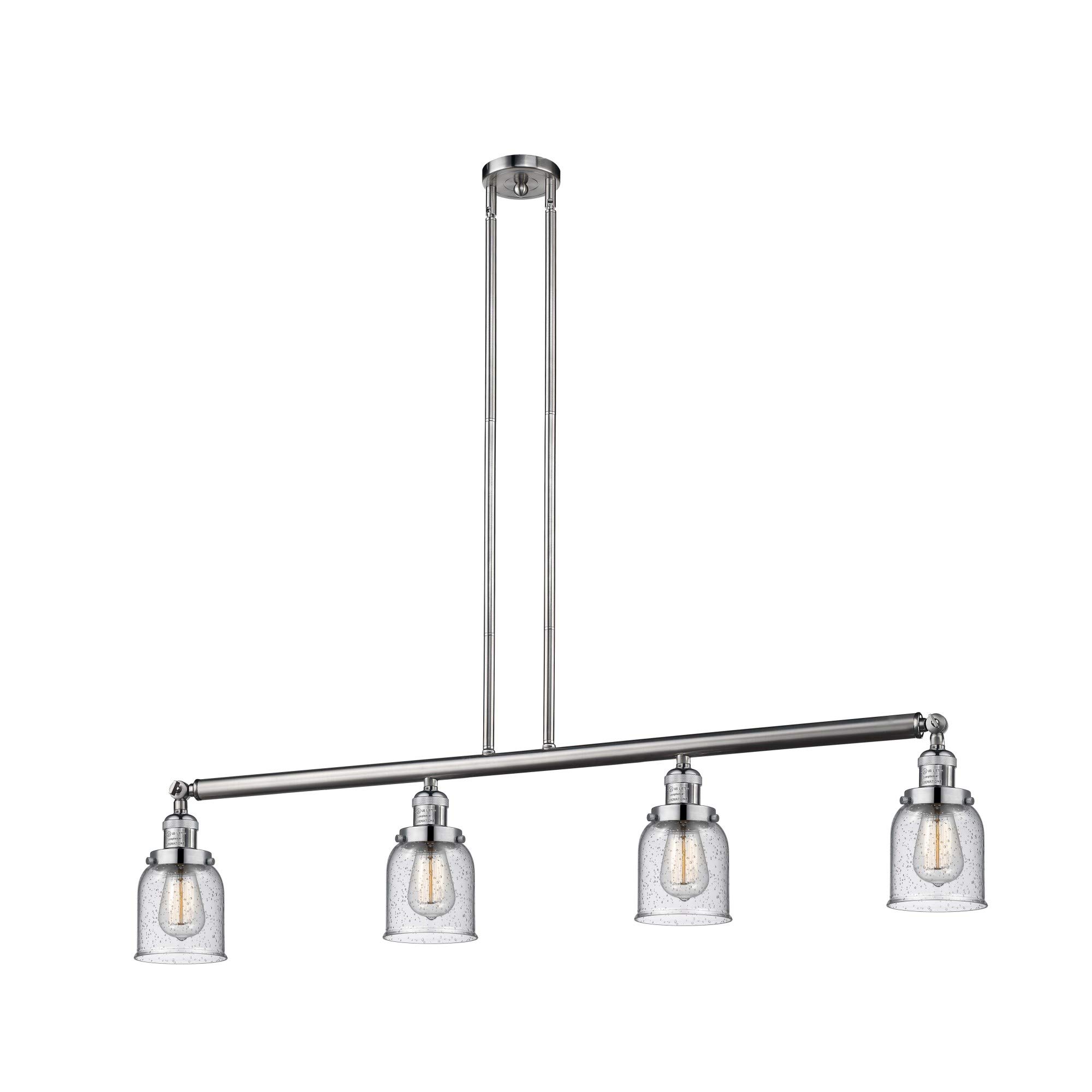 214-PC-G53 Small Bell 3-Light Island Pendant Light in Polished Chrome - Perfect for Kitchen Islands, Dining Rooms & Modern Home Decor