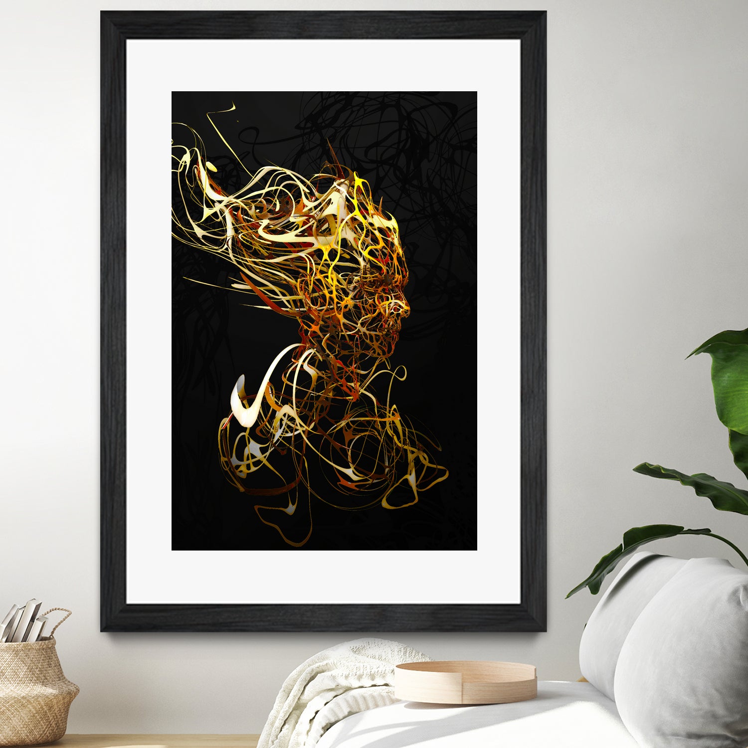 Abstract Portrait Art - Unique Handmade Wall Decor for Living Room, Bedroom & Office - Modern Canvas Painting for Home & Office Decor