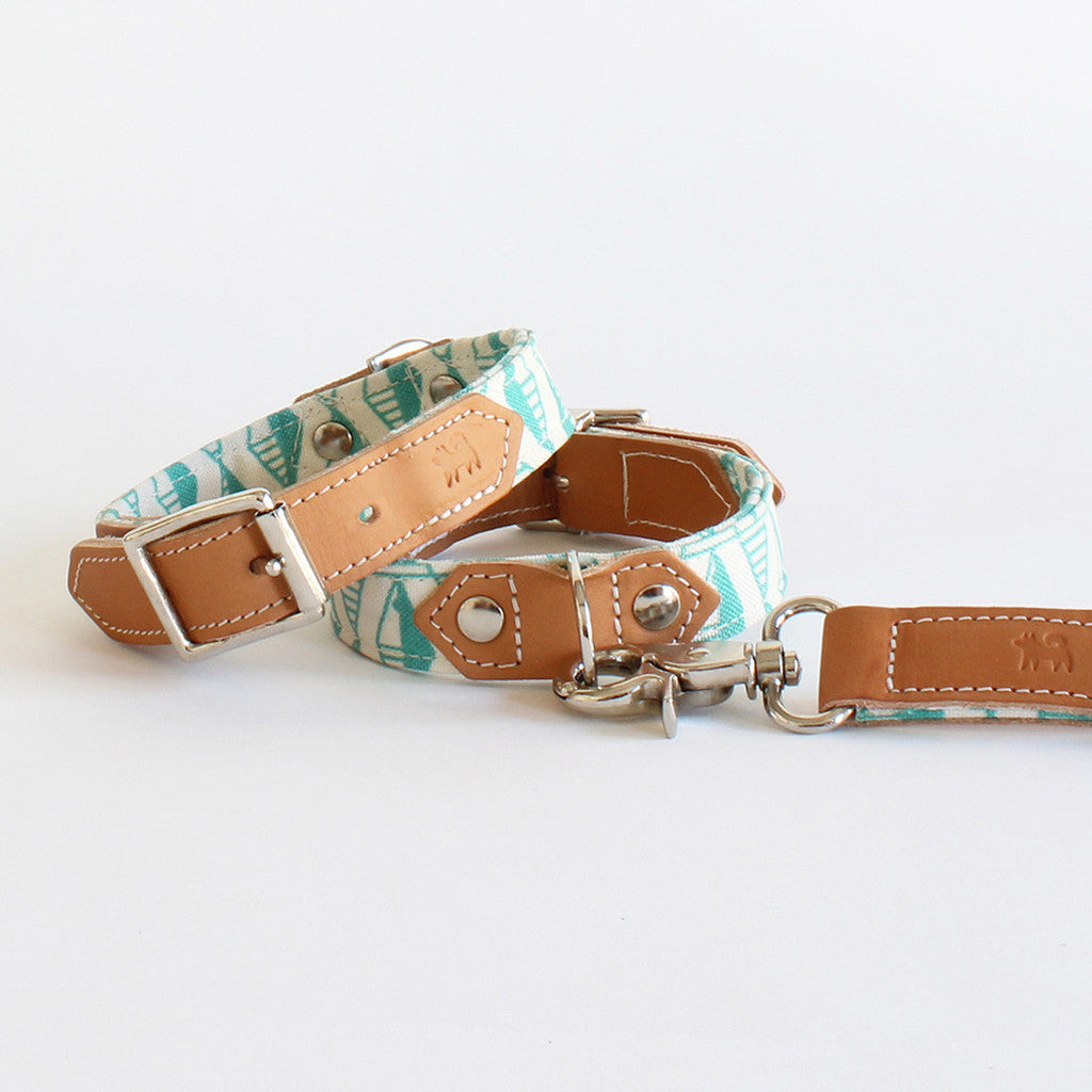 Hiro+Wolf Geo Green Dog Collar - Durable & Stylish Pet Collar for Small to Medium Dogs - Perfect for Daily Walks, Training & Outdoor Adventures