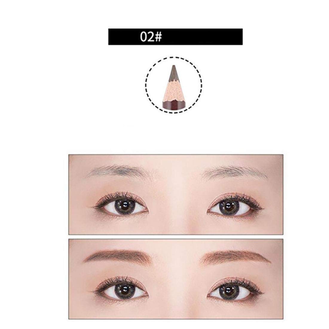 1pc Waterproof Double-Sided Eyebrow Pencil with Brush - Long Lasting Leopard Print Brow Pen, Smudge-Proof Eye Makeup (Light Brown) for Natural Everyday Look & Professional Makeup Application
