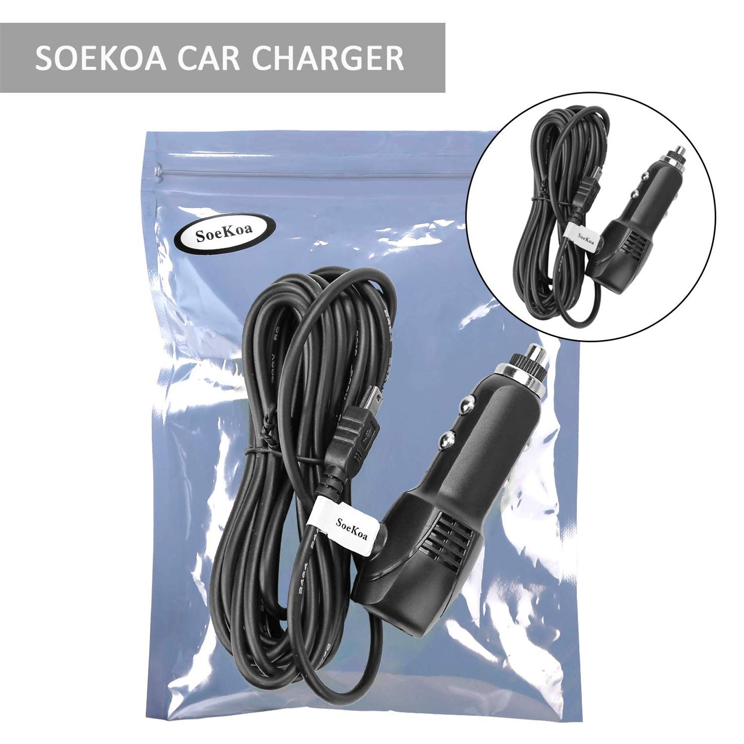 2 Pack Mini USB Dash Cam Charger - Dual USB Car Charger Compatible with APEMAN, Rexing, AKASO, Crosstour & More Android Devices (11.5FT) - Perfect for Road Trips, Uber/Lyft Drivers & Fleet Vehicles