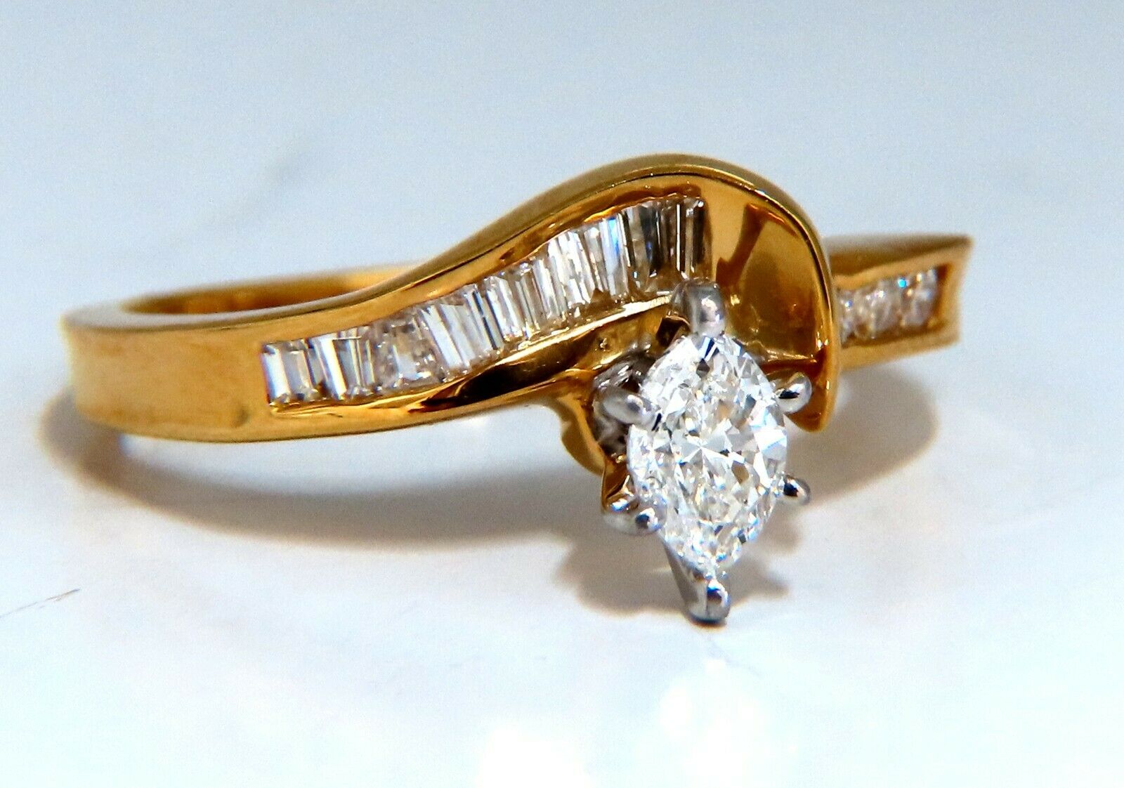 0.30ct Natural Marquise Cut Diamond Ring in 14K Gold - Elegant Engagement & Wedding Jewelry for Women