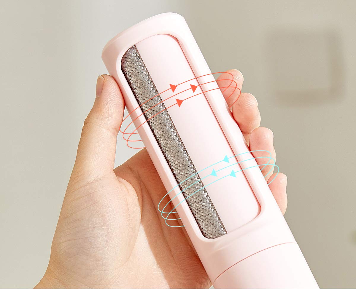 Reusable Pet Hair Remover Brush - Self Cleaning Lint Roller for Dog & Cat Hair Removal on Clothes, Carpets, Furniture - No Refill Needed (Pink) | Perfect for Home, Car & Travel Use