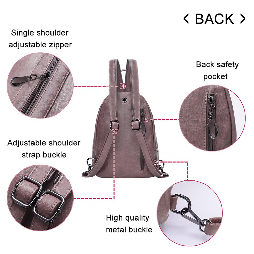 Stylish Women's PU Leather Small Backpack Purse - Convertible Sling Bag for Everyday Use, Travel & Work | Fashionable & Functional Crossbody Bag