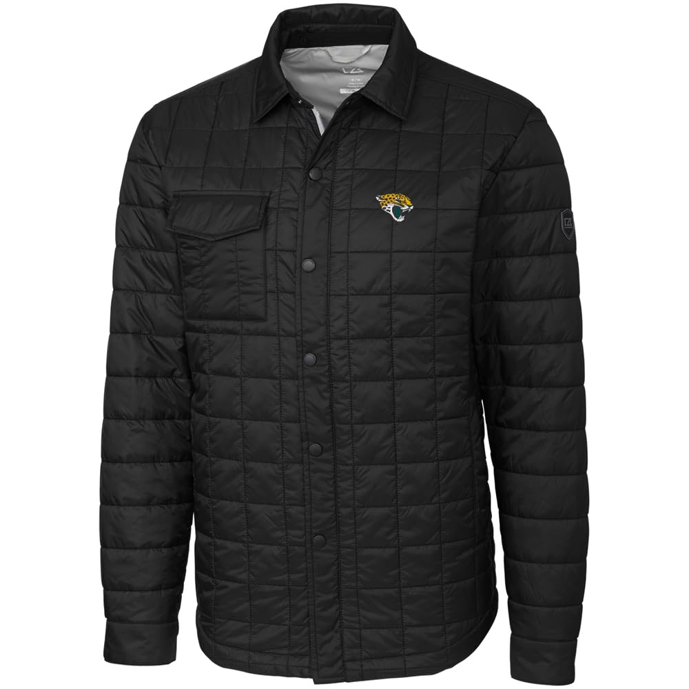 Cutter & Buck Men's NFL Rainier Shirt Jacket - Waterproof Windbreaker for Outdoor Sports & Casual Wear