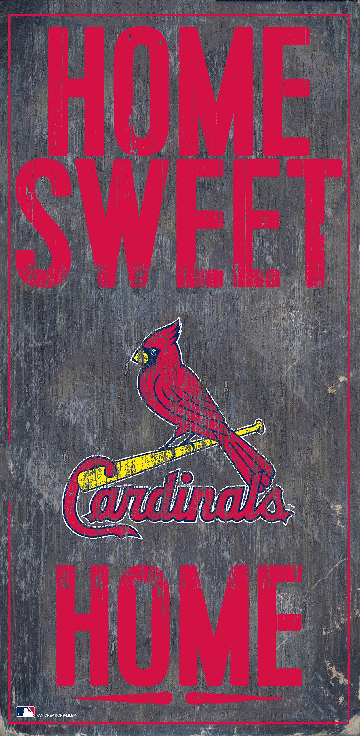 St. Louis Cardinals 6x12 Inch Home Sweet Home Wooden Wall Sign – Perfect for Game Room, Sports Bar & Fan Cave Decor
