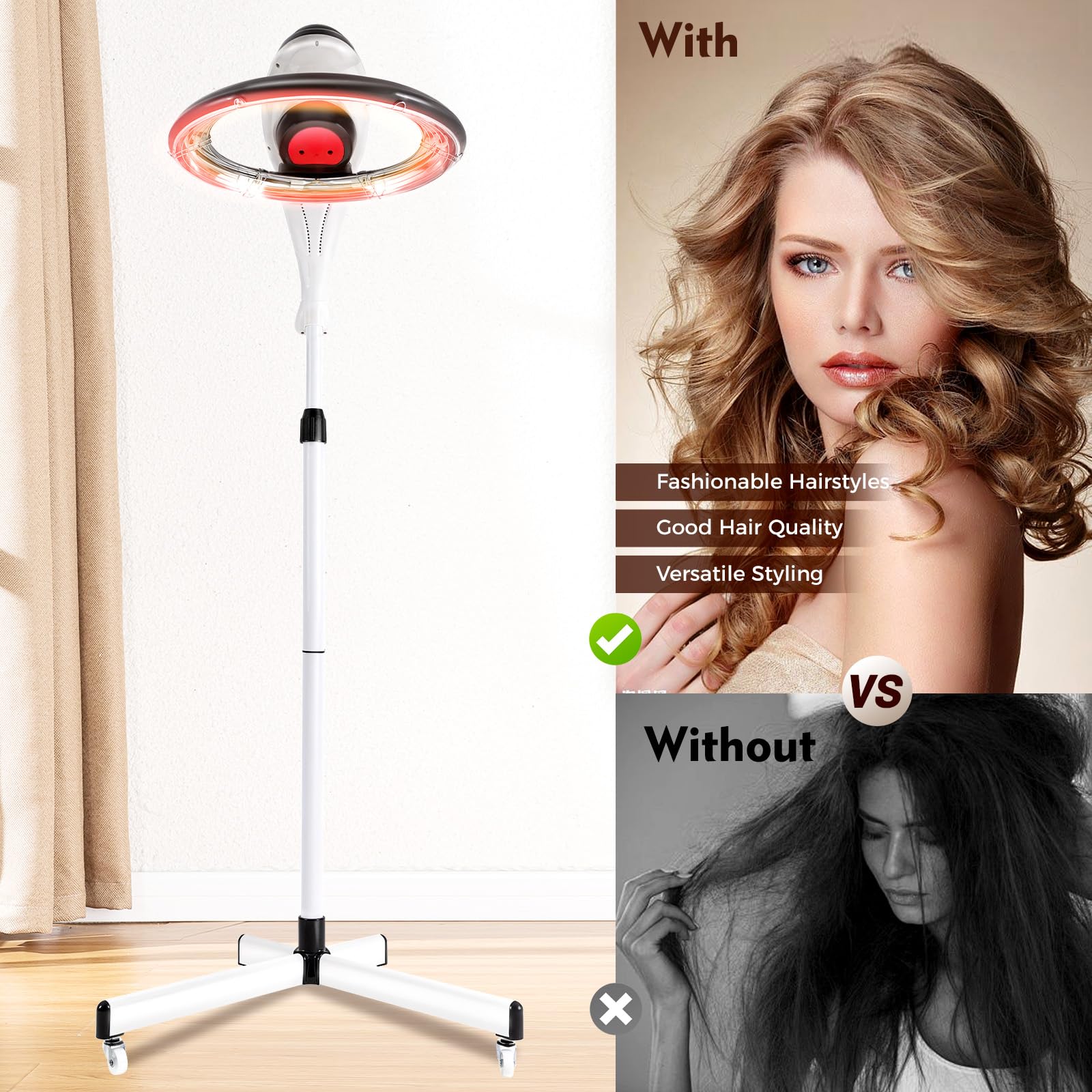 YIYIBYUS Professional Rotating Hair Dryer - Salon-Grade Hair Processor for Dyeing, Oil Treatment, Drying & Styling | Perfect for Salon, SPA & Home Use (Grey)