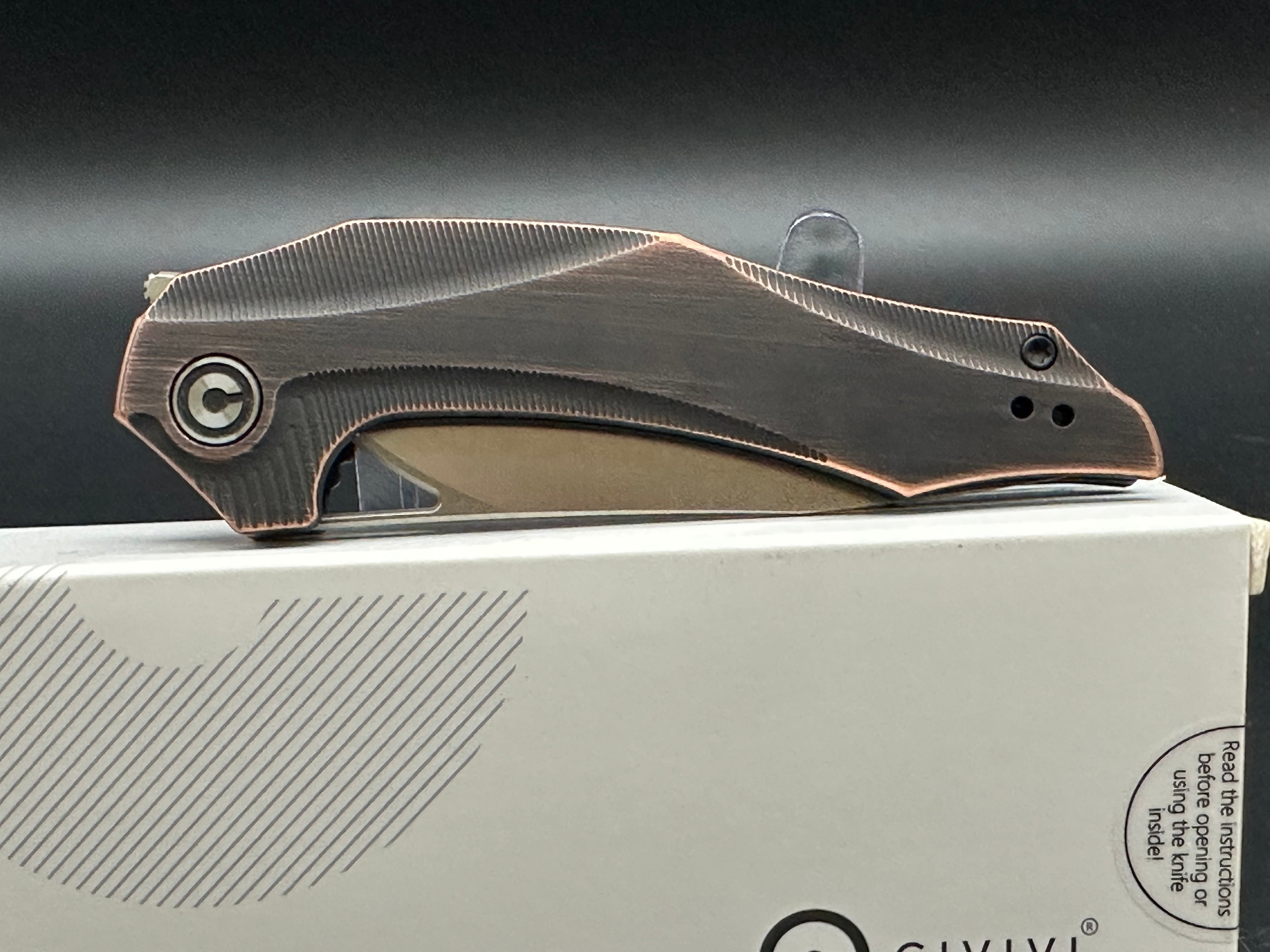 Civivi Plethiros Folding Knife - Black Hand-Rubbed Copper Scales | EDC, Outdoor, Camping & Everyday Carry Pocket Knife
