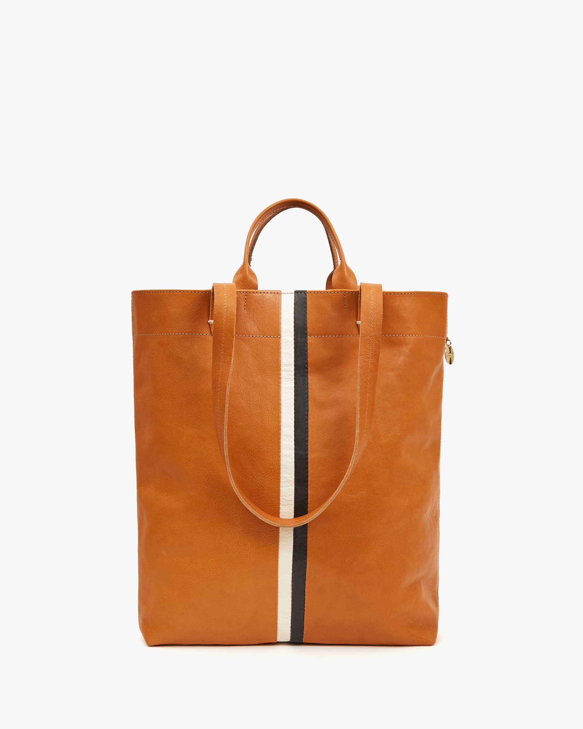 Micheline Tan Nappetto W Inlay Stripes Women's Fashion Handbag - Stylish Crossbody Purse for Work, Travel & Everyday Use