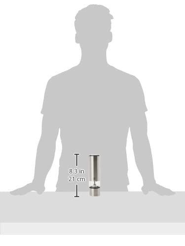 Peugeot Elis Sense u'Select Electric Salt Grinder - Adjustable Coarseness, Battery Powered with Blue LED Light - 8 Inch Stainless Steel Mill for Kitchen, Dining Table & Gourmet Cooking