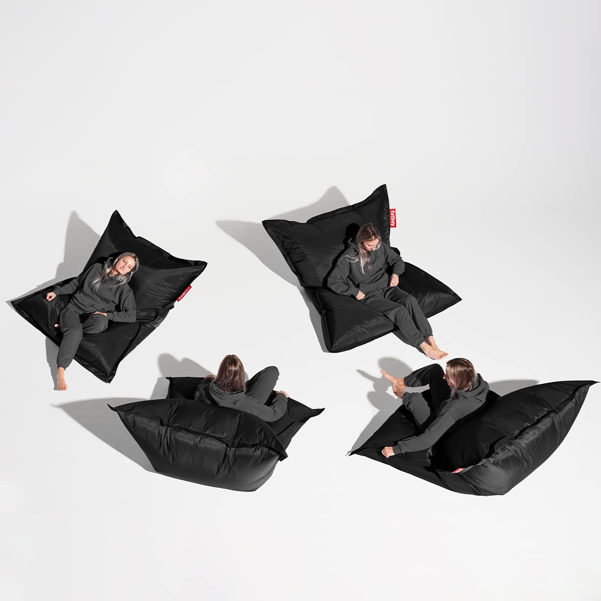 Fatboy Original Bean Bag Chair - Small, Black - Ultra Comfortable & Stylish for Living Room, Bedroom, or Game Room Relaxation